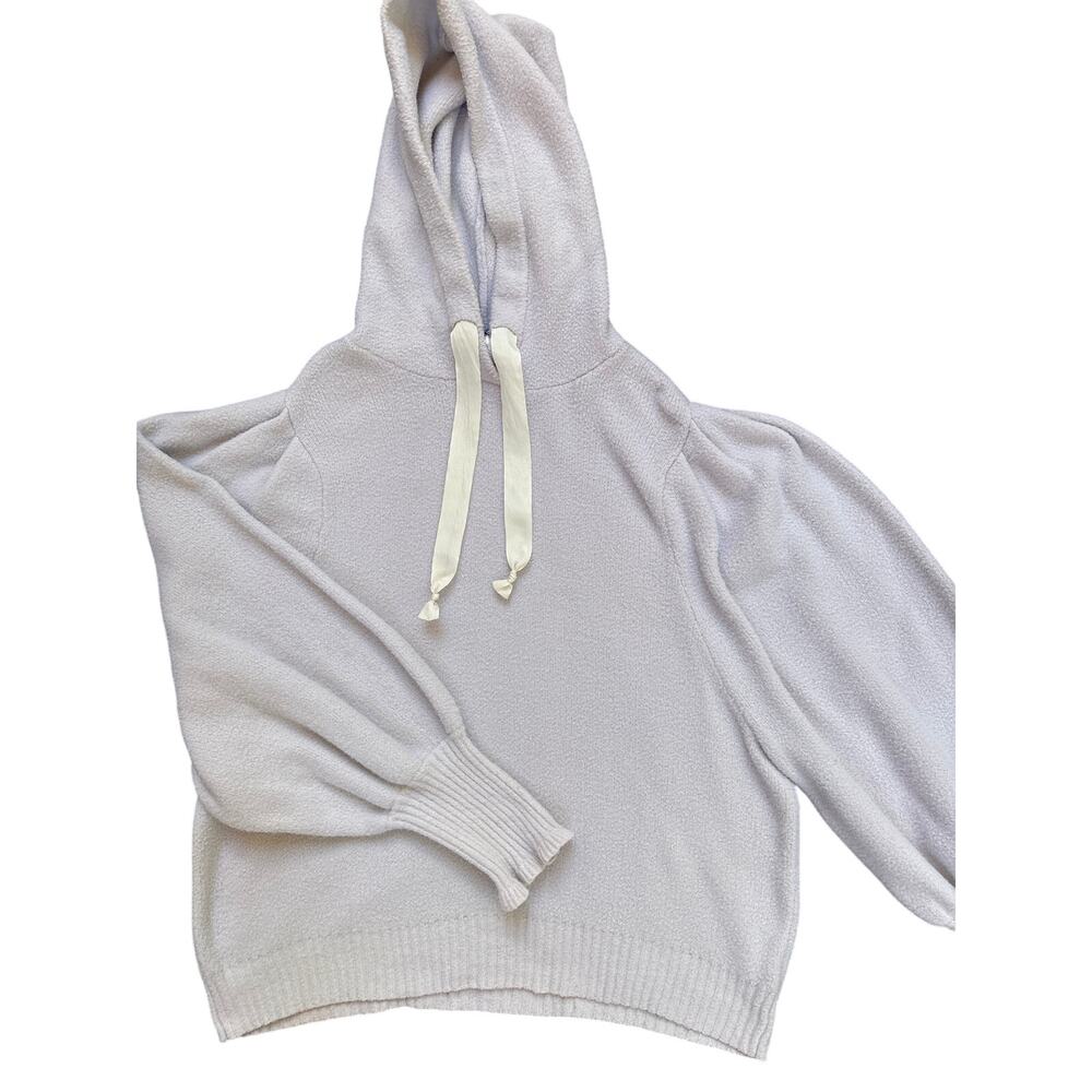 Express Satin Tie Oversized Hoodie Sweater Gray Women's M